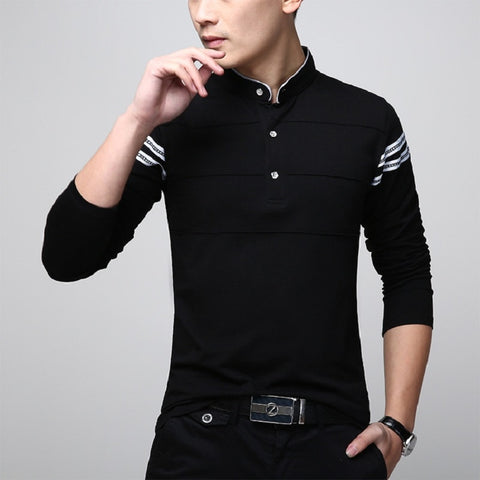 T Shirt Men Long Sleeve Plus Size Stripe Men T-Shirt 2020