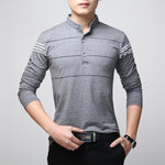 T Shirt Men Long Sleeve Plus Size Stripe Men T-Shirt 2020