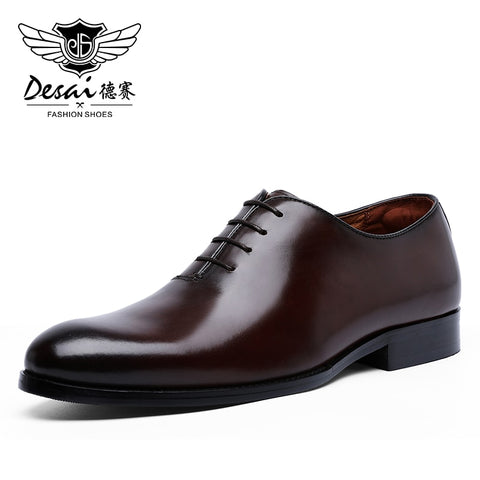 Mens Dress Shoes Formal Business Lace-up Full Grain Leather Minimalist Shoes for Men