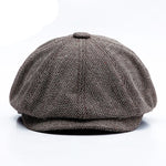 Men Berets Hat New Vintage Herringbone Octagon Cap