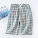 Men's Cotton Trousers Plaid Knitted Sleep Pants