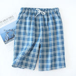 Men's Cotton Trousers Plaid Knitted Sleep Pants