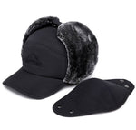 Thick Fur Plush Earflap Baseball Caps Outdoor Aged Elder Men's Casual Winter Warm Hats