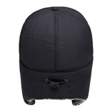 Thick Fur Plush Earflap Baseball Caps Outdoor Aged Elder Men's Casual Winter Warm Hats