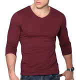 New Fashion Men Muscle Long Sleeve Slim T-Shirts O-neck Casual Skinny Fit T-shirt