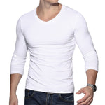 New Fashion Men Muscle Long Sleeve Slim T-Shirts O-neck Casual Skinny Fit T-shirt