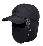Thick Fur Plush Earflap Baseball Caps Outdoor Aged Elder Men's Casual Winter Warm Hats