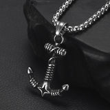 Vintage Anchor Pendant Necklace for Men