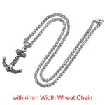 Vintage Anchor Pendant Necklace for Men