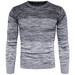 Men Gradient Long Sleeve Round Neck Sweater Casual Knitted