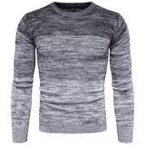 Men Gradient Long Sleeve Round Neck Sweater Casual Knitted