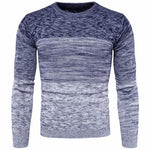 Men Gradient Long Sleeve Round Neck Sweater Casual Knitted
