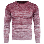 Men Gradient Long Sleeve Round Neck Sweater Casual Knitted