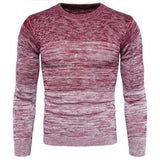 Men Gradient Long Sleeve Round Neck Sweater Casual Knitted