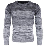 Men Gradient Long Sleeve Round Neck Sweater Casual Knitted
