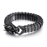 Fongten Dragon Viking Bracelet Men Vintage Stainless Steel Biker Link Chain