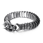 Fongten Dragon Viking Bracelet Men Vintage Stainless Steel Biker Link Chain