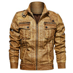 New Leather Jacket Men Casual Pocket  jaket