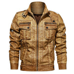 New Leather Jacket Men Casual Pocket  jaket