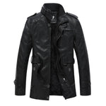 2020 New Arrival Men's Long Leather Jacket Windbreaker Men Fashion