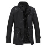 2020 New Arrival Men's Long Leather Jacket Windbreaker Men Fashion