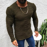Men's  Round Neck Long-Sleeved Thin Sweater Fashion Male Solid Color Slim Fit Sweaters 2019 New