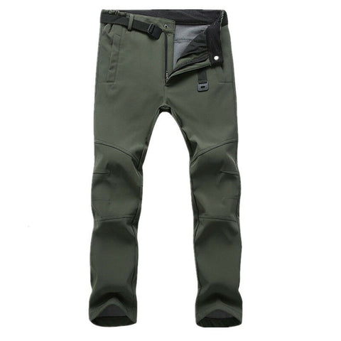 Warm Waterproof Mens Trousers Thick Fleece Walking Trousers