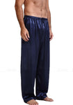 Mens Silk Satin Pants Sleep Bottoms Nightwear Sleepwear Trousers
