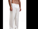 Mens Silk Satin Pants Sleep Bottoms Nightwear Sleepwear Trousers