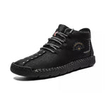 2020 Winter Men Boots Genuine Leather Fur Snow Boots Lace Up Waterproof Footwear