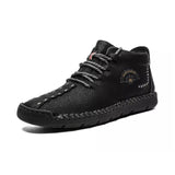 2020 Winter Men Boots Genuine Leather Fur Snow Boots Lace Up Waterproof Footwear