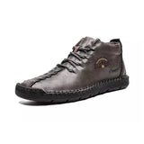 2020 Winter Men Boots Genuine Leather Fur Snow Boots Lace Up Waterproof Footwear