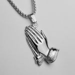 Fashion Stainless Steel Long Nacklace Men Jewelry Pray Pandent Gold Bergamot Gothic Chain