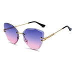 New Frameless Cat Eye Sunglasses Men Trend Retro Gradient Ocean Piece Sun Glasses