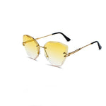 New Frameless Cat Eye Sunglasses Men Trend Retro Gradient Ocean Piece Sun Glasses