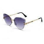New Frameless Cat Eye Sunglasses Men Trend Retro Gradient Ocean Piece Sun Glasses