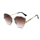 New Frameless Cat Eye Sunglasses Men Trend Retro Gradient Ocean Piece Sun Glasses