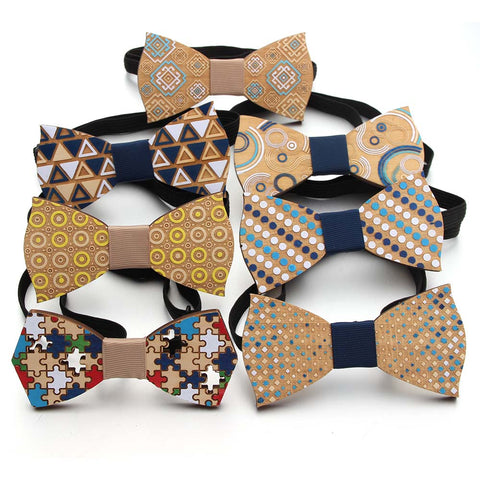 Fashion Wooden  Gentleman Bow Ties Handmade Color  Pattern Tie Party Bow