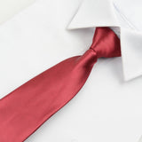 Pre-tied Neck Tie Men Skinny Zipper Ties Solid Color Slim Narrow Bridegroom Party Dress Necktie Daily Accessories