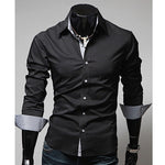 New Fashion Men's Luxury Stylish Casual Dress Shirts Long Sleeve Slim Fit Shirt Men Slim Casual Shirt