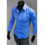 New Fashion Men's Luxury Stylish Casual Dress Shirts Long Sleeve Slim Fit Shirt Men Slim Casual Shirt