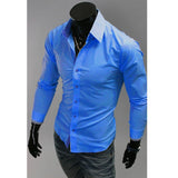 New Fashion Men's Luxury Stylish Casual Dress Shirts Long Sleeve Slim Fit Shirt Men Slim Casual Shirt