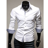 New Fashion Men's Luxury Stylish Casual Dress Shirts Long Sleeve Slim Fit Shirt Men Slim Casual Shirt