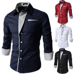 Luxury Men's Stylish Casual Dress Shirt Slim Fit Shirt Long Sleeve Formal Tops