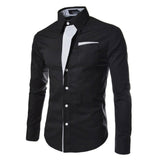 Luxury Men's Stylish Casual Dress Shirt Slim Fit Shirt Long Sleeve Formal Tops