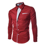 Luxury Men's Stylish Casual Dress Shirt Slim Fit Shirt Long Sleeve Formal Tops