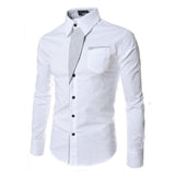Luxury Men's Stylish Casual Dress Shirt Slim Fit Shirt Long Sleeve Formal Tops