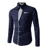 Luxury Men's Stylish Casual Dress Shirt Slim Fit Shirt Long Sleeve Formal Tops