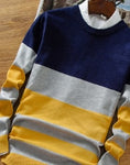 2020 male fashion sweater Stripe leisure thin sweater Autumn warm sweater