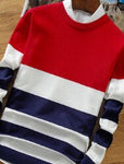 2020 male fashion sweater Stripe leisure thin sweater Autumn warm sweater